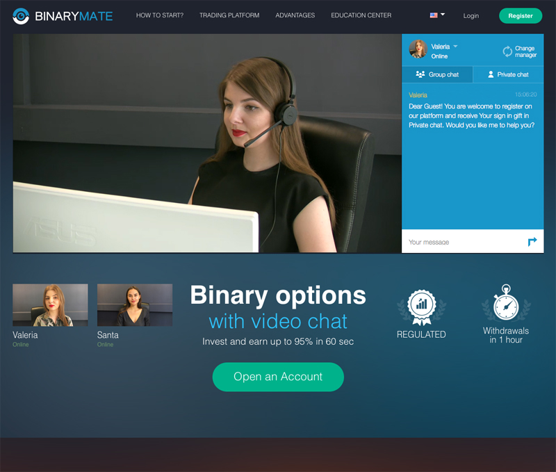 BinaryMate Binary Options Broker